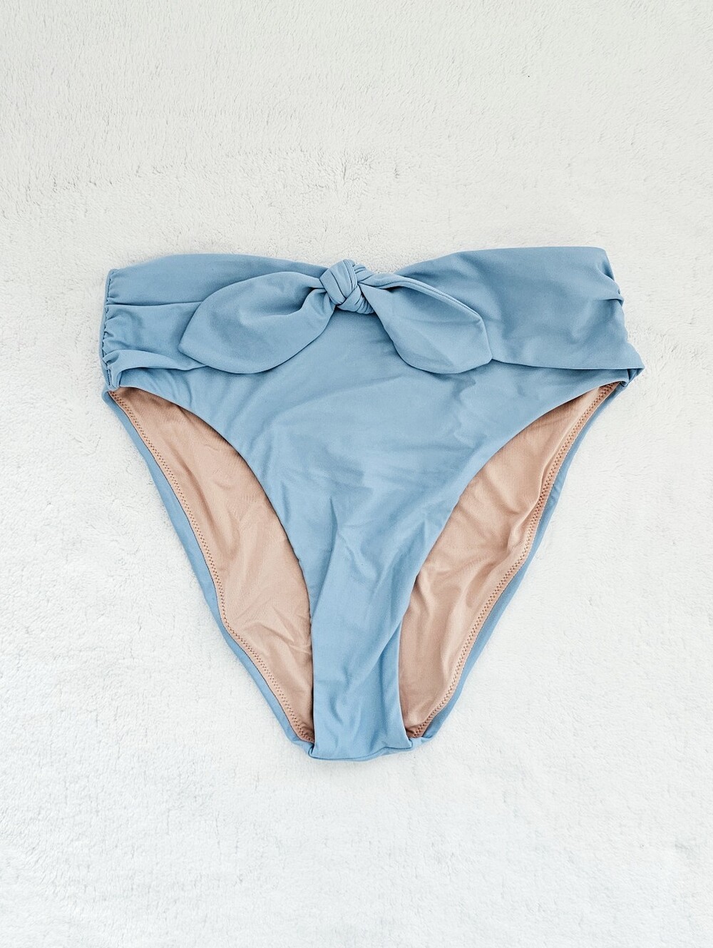 J. Crew Light Blue High-Waist Bikini Bottom with Front Knot